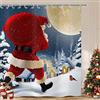 ASDCXZ Tenda da doccia di Natale 180x200 cm, Babbo Natale divertente Regalo di consegna Paesaggio innevato Lavabile Tenda doccia in poliestere tessuto impermeabile per vasca da bagno con 12 ganci