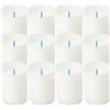 H HANSEL HOME Set de 12 Candele Votive per Rituali Bianca 6.5 x 5 cm, Candele a Colonna Decorative di Piccolo Taglia, Lumini Bianca Lunga Durata 24 ore