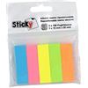 Alevar Sticky Segnapagina in carta, formato 15x50 mm, 5 blocchetti 100 foglietti adesivi, 500 linguette adesive, Colori FLUO assortiti Blu-Giallo-Rosa-Arancio-Verde, 3325/1FLUO5