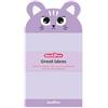 Back2Fun - Blocchetto di note adesive, Dimensioni 90 x 165 mm, Carta 90 g/m², Materiale scolastico, Blocchetto adesivo, 60 fogli, Cartoleria carina, Design Gattino