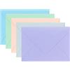 ÖKI Set di buste pastello, per biglietti di auguri, inviti, biglietti di compleanno, blu, verde, pesca, grigio, viola, formato B6, 125 x 176 mm, 10 pezzi