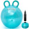 Hurtle Pallone per Saltare 45,7 cm Glitter per Bambini 3-6 Anni, Palla per Saltare Bambini con Maniglie, Pompa e 4 Coni, Giochi da Giardino Interno ed Esterno, PVC Antiscivolo Verde Acqua