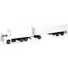 Herpa modello camion Scania 141 autotreno telonato, bianco, miniatura in scala 1:87, oggetto da collezione, Made in Germany, plastica