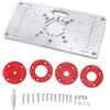Mtlavishness Router Table Insert Plate Piastra per fresatura in alluminio per la lavorazione del legno con 4 anelli di inserimento per rifilatura del legno Fresatura Scanalatura