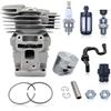 AUMEL Kit Cilindro 49 mm per STIHL Motosega MS391, con Candela Valvola di Decompressione, Filtro Carburante e Sfiato Serbatoio Carburante, Parti di Ricambio per Motoseghe 1140-020-1204