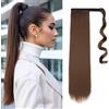 Gairyan 55cm Coda Capelli Extension Coda di Cavallo Lisci Posticci per Capelli Wrap Around Ponytail Extension Finta Estensione Sintetici Lungo per Donna, Marrone dorato