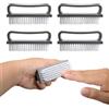 Godneei Spazzolino per Unghie e Mani, 4 Pezzi Set Spazzole Unghie 9.5x3.8 cm, Spazzolina con Setole Resistente per Pulizia Profonda, Multiuso per Casa, Cucina e Igiene Personale, Grigio