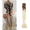 SEGO Treccine Africane Afro Extension Capelli Sintetici Intrecciati per Treccia Finta Braids Hair Trecce Lunghe 60cm 1 Ciocca Crochet 100g - Castano/Beige