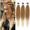 MY-LADY 65 cm, extension per capelli sintetici, Yaki sintetici, per trecce Jumbo (marrone chiaro/biondo chiaro)