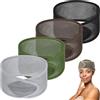 CIATBYYJ 4 fasce per capelli in rete, spesse e morbide, per donne nere, calotta elastica regolabile per capelli lunghi e corti, multicolore, antiscivolo, lavabili, per trucco, lavaggio e spa