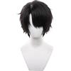 ZGNGLIZ Anime Cosplay Parrucca per Rafayel, capelli corti neri da uomo, per feste in costume di Halloween, con cappuccio 0
