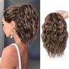 KBRPEY Extension per Capelli a Coda di Cavallo 30 cm con Cordino e Design Ondulato come Extension Sintetica per Donne per Allungamento Facile o Coda di Cavallo Voluminosa (Marrone Misto)