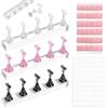 BCHMN 3 Set Supporto Unghie Finte per Esposizione e Pratica Manicure, Kit con 30 Pezzi Argilla Rosa e 100 Pezzi Biadesivo, Supporto per Nail Art Trasparente Nero e Rosa per Fai da Te Professionali