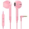 LUDOS FEROX Auricolari In-Ear Cuffie, Cuffiette con Filo e Microfono, 5 Anni di Garanzia, Cuffie Isolamento Acustico, Cuffiette Cellulare, Jack 3,5 mm per iPhone, Apple, Samsung, Huawei - Rosa