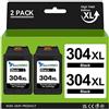 Inkwood Remanufactured per HP 304 304XL Cartucce Stampante 2 Pack Nero per Envy 5010 5020 5030 5032 Deskjet 2620 2622 2630 2632 2633 2634 3720 3730 3733 3735 3750 3760 3762 3764