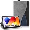AsWant Custodia per Xiaomi Redmi Pad 2 Pro 12.1 Pollici 2025 - Pelle Ultra Sottile PU Case con Funzione Stand Tablet Protettiva Cover Redmi Pad 2 Pro (Gray)