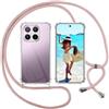ISOI Cover con Cordino per Xiaomi 17T, Custodia Trasparente con Collana Tracolla Laccio Collo Ultra Sottile Morbido TPU Silicone Antiurto AntiGraffio Case, Rosa