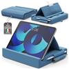 Mihoho Cuscino supporto per tablet, cuscino morbido con tasca, supporto con vano portaoggetti, supporto pieghevole per iPad, ideale per gambe, letto, divano e scrivania (Blu K)