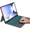ROOFEI Custodia per Samsung Galaxy Tab S10 Ultra/S9 Ultra/S8 Ultra con tastiera QWERTZ: illuminazione a 7 colori, con Smart Touchpad e supporto S-Pen, per auto sveglia/dormire, colore: nero
