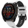 Koelaa 22mm QuickFit Cinturino per Garmin Fenix 7/6/6 Pro/5/8 47mm, Cinturino in Silicone Bicolore Traspirante - Ricambio per Fenix 7 Pro/Forerunner 965/955/945/935/Epix 2/Pro 47mm - Bianco + Nero