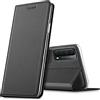 Verco case per Huawei P Smart 2021 Cover, Custodia a Libro Pelle PU per Huawei P Smart 2021 Booklet Protettiva [magnetica integrata], Nero
