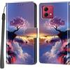 Haninsuze Cover per Motorola Moto G84 5G, Portafoglio PU Pelle, albero rosa | Interno TPU Antiurto, Anti-Graffio, Fessura per Schede, Supporto Stand, Design Libro, Flip