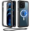Beeasy Cover per iPhone 12 Pro Max Impermeabile IP68 con MagSafe, 360 Militare Antiurto Indistruttibile Resistente Doppia Protezione Custodia, Ermetica Antipolvere Subacquea Waterproof Case, 6.7