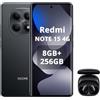 XIAOMI REDMI Note 15 4G Smartphone 8+256GB, Schermo AMOLED FHD+ 6,77, MediaTek Helio G100-Ultra, fotocamera da 108MP, batteria da 6000 mAh, nero, incluso Smart Earphone