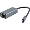 DUZEPA Convertitore Gigabit PoE a Type-C, adattatore di alimentazione di rete, LAN Ethernet ad alta velocità da 1000 Mbps, cablato, Plug and Play, grigio