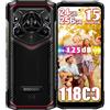 DOOGEE Blade 20 Pro Rugged Smartphone 4G,11800mAh 18W 24GB+256GB(2TB) Cellulare Antiurto，6.6 HD+ 125DB Speaker, 50 MP AI Camera Telefono Indistruttibile,Triple SIM/IP68/NFC/OTG/GPS (Rosso)