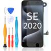 LL TRADER Touch screen per iPhone SE 2020 con pulsante Home, sensore di prossimità, fotocamera frontale e altoparlante, schermo LCD con schermo tattile in vetro nero (FN02)