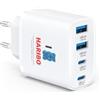 DCHK Haribo Caricatore USB C 40W, Alimentatore 4 Porte QC3.0 e PD, Presa USB C Multipla, Compatibile con iPhone 17/16/15/14/13/12/11 Pro Max/XR/XS/8/7, per iPad, Galaxy, Caricatore Veloce, Blu