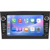 LSLYA Autoradio 2 DIN per Opel Astra h/Zafira b/Meriva/Vivaro Bluetooth Stereo Car con Wireless Carplay Android Auto Schermo da 7 pollici-BLACK