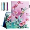 Fancity Custodia per iPad 10a Generazione 10,9 pollici 2022, Custodia in Pelle con Intelligente Sveglia/Dormire Stand e Portamatite e Slot per Schede, Pink Hummingbird