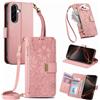 FERLAN Cover per Samsung Galaxy A56 5G/A36 5G/A37, Fiori Custodia a Libro Portafoglio Antiurto in Pelle PU Flip Case Interna Silicone con Porta Carte, Supporto, Chiusura Magnetica e Cinturino, Rosa