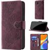 CaseGla Cover per Xiaomi Redmi 9C, Borgogna | Blocco RFID, Portafoglio Pelle PU, Flip Libro, Porta Carte, Magnetica Libretto, Antiurto Protezione Completa