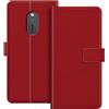 ESACMOT Custodia folio in similpelle per Nokia 230 2024 - Rosso | 2.8 Custodia portafoglio flip con portacarte, supporto e chiusura magnetica, stile dalla texture raffinata