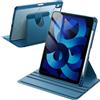 JETech Custodia Rotante SOLO per iPad Air 11 Pollici M4/M3/M2 (2026/2025/2024), iPad Air 5/4 (2022/2020 5a/4a 10,9) con Portapenne, Protezione con Rotazione a 360 Gradi Supporto Cover (Blu)