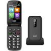 SAIET SHELL 4G Cellulare per Anziani a Conchiglia con Tasti e Caratteri Grandi, Audio Alto, Tasto SOS, Telefono Senior con Display 2.8, Base di Ricarica, Torcia e Fotocamera - Nero