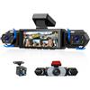 GOHHDL Dashcam per Auto a 4 Canali, 1080p, 360°, con 4 Telecamere (Anteriore, Posteriore, Ainistra e Destra), Schermo da 3 Pollici, Visione Notturna, Registrazione in Loop e Assistenza al Parcheggio