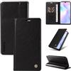 Ttianfa Compatible con OPPO AX7 Cover Pelle Portafoglio con Porta Carte Antiurto Protettiva Magnetica Flip Kickstand Case+2X Pellicola Vetro Temperato-Nero