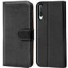 Verco custodia per Xiaomi Mi 9 Lite, Case per Xiaomi Mi 9 Lite Cover PU Pelle Portafoglio Protettiva, Nero