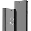 MODFYN Clear Smart View Cover per Xiaomi Redmi Note 14 Pro 5G, Luxury Specchio Case Standing Makeup Mirror Flip con Supporto Antiurto Custodia per Redmi Note 14 Pro 5G.Black