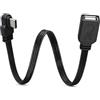 AmiCera Cavo di prolunga da USB C a USB A, 90 gradi, tipo C maschio a USB femmina, adattatore OTG, cavo piatto, cavo dati corto, compatibile con laptop, tablet, chiavetta USB, tastiera, mouse, 50 cm