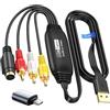 avedio links VHS to Digital Converter, USB2.0 Capture Card, 1080P Video Capture Device Convert VHS VCR DVD to Digital Adapter Video Capture Card con adattatore Scart/AV con Windows, Mac OS
