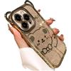 FYYFTYT Cover di lusso in silicone morbido trasparente con glitter e orecchie d'orso 3D (per iPhone 11 ProMax/Oro)