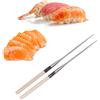 HERCHR Bacchette sushi giapponesi, bacchette riutilizzabili in acciaio inossidabile Bacchette da cucina chef con manico in legno per ristorante domestico(180mm)