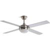 LEDKIA LIGHTING Ventilatore da Soffitto Navy Evo Nichel con Luce Integrata, Motore DC 30W Silenzioso ed Efficiente, 4 Pale, 6 Velocità, 132 cm, Telecomando