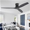 Sofucor 132cm Ventilatore da Soffitto con Telecomando, Legno Massello Ventilatore a Soffitto, Motore DC Silenzioso, Timer, 3 Temperature di Colore, 6 Velocità, Modalità Estate/Inverno per Soggiorno
