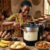 Generic Macchina Elettrica per Pounded Yam, Mixer Automatico Africano da 6L per Cibi Swallow, Macchina da Cucina & Pestaggio da 1000W, Serve 5-6 Persone per Fufu Amala Banku